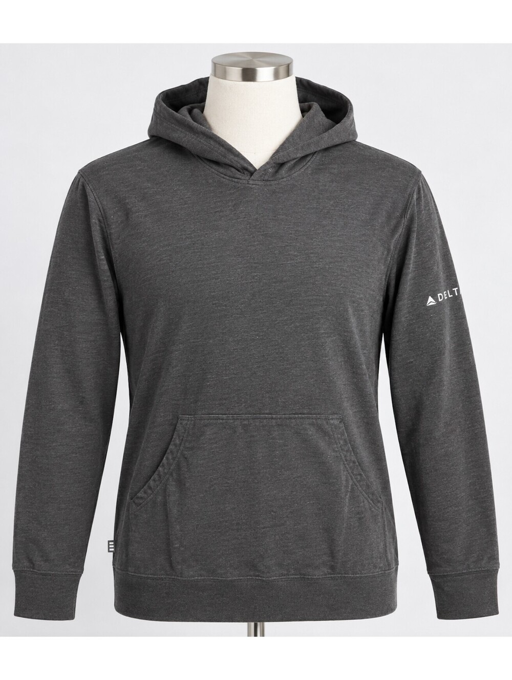 Elevate Men's Black Hoodie with Delta Logo Lightweight Large